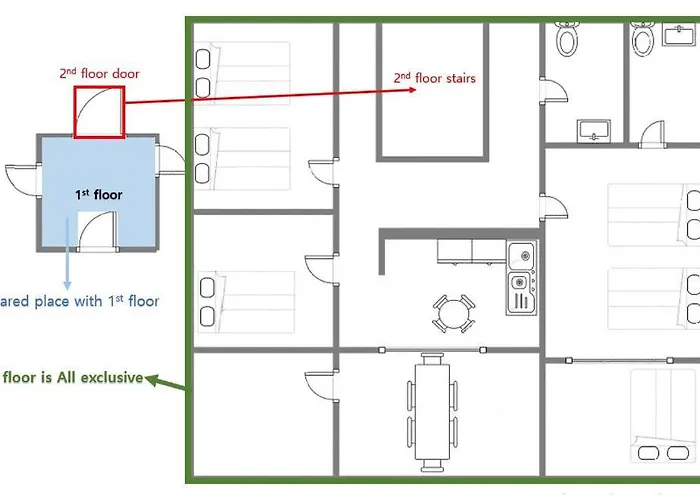Cloud Hongdae #arex 3min Bed & Breakfast Seul
